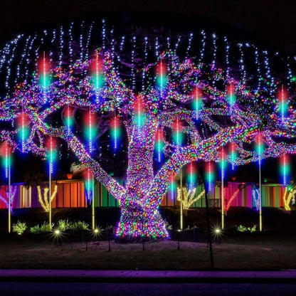 10-Pack 45 CM Long Plastic Meteor Shower 2m Cable LED USB RGB Tree Light - Color Changing Hanging Decorative Garden and Outdoor Lighting (5347)