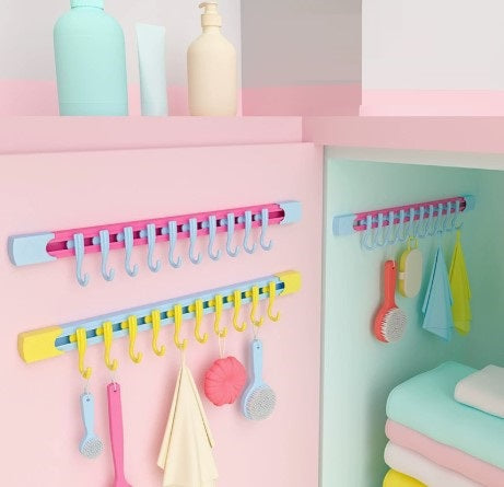 10 Kancalı Raylı Mutfak ve Banyo Düzenleyici Askı 30 cm (5347)