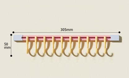 10 Kancalı Raylı Mutfak ve Banyo Düzenleyici Askı 30 cm (5347)