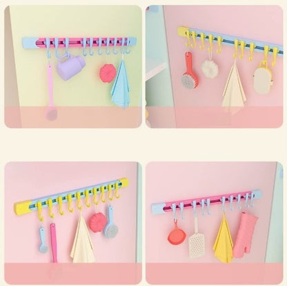 10 Kancalı Raylı Mutfak ve Banyo Düzenleyici Askı 30 cm (5347)
