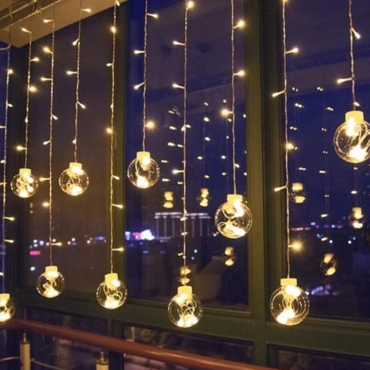 10 Sarkıtlı Kumandalı Dekoratif Top İçi Mini Toplu LED Günışığı Rengi Dekoratif Aydınlatma (5347)