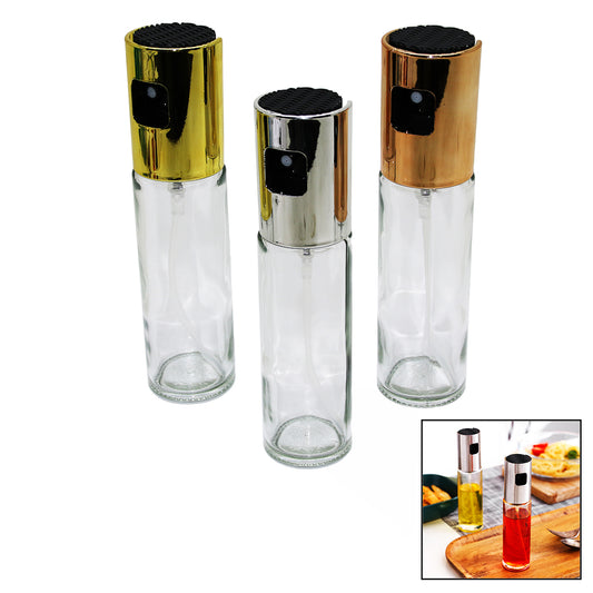 100 ML SPREY CAM YAĞDANLIK KROM - RENKLİ SPREY KAFA - İNCE UZUN ŞİŞE (5347)