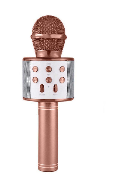 Karaoke Mikrofonlu Hoparlör - Şarjlı -Bluetooth Rose Gold (5347)