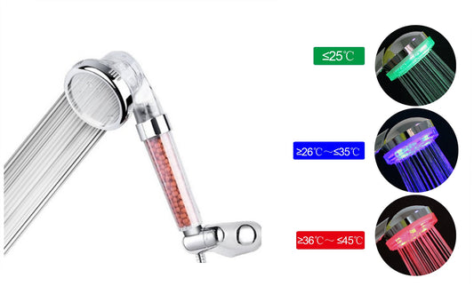 Color-Changing LED Energy-Saving High-Pressure Shower Head (5347)