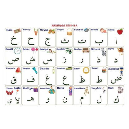 70x100 cm Statik Kağıt Elif-Ba Öğrenme Tahtası (5347)