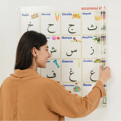 70x100 cm Statik Kağıt Elif-Ba Öğrenme Tahtası (5347)