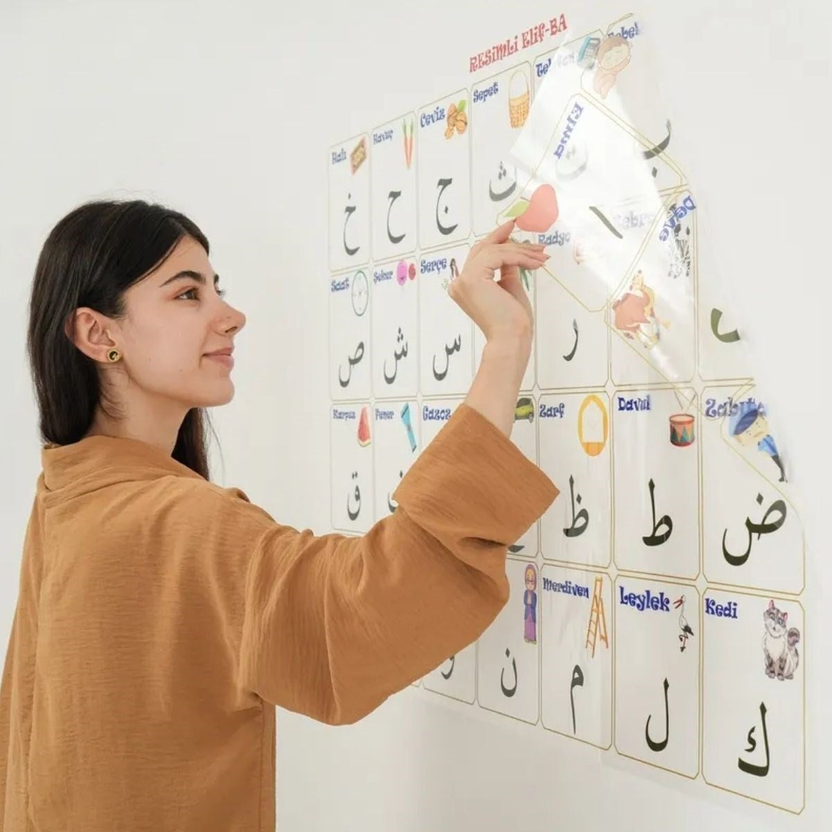 70x100 cm Statik Kağıt Elif-Ba Öğrenme Tahtası (5347)
