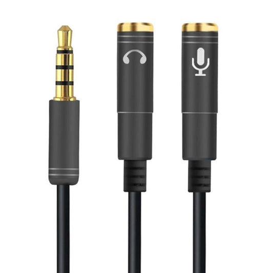 1 Erkek 2 Dişi 3.5 mm Kulaklık ve Mikrofon Ayırıcı Çoklayıcı Aux Kablo (5347)