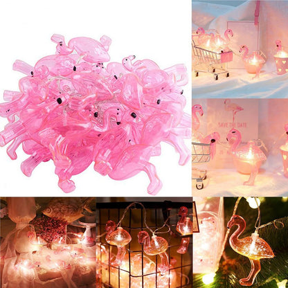 10'lu Pilli Led Flamingo Dekoratif Işık Zinciri Aydınlatma 1,5 Mt (5347)