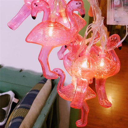 10'lu Pilli Led Flamingo Dekoratif Işık Zinciri Aydınlatma 1,5 Mt (5347)