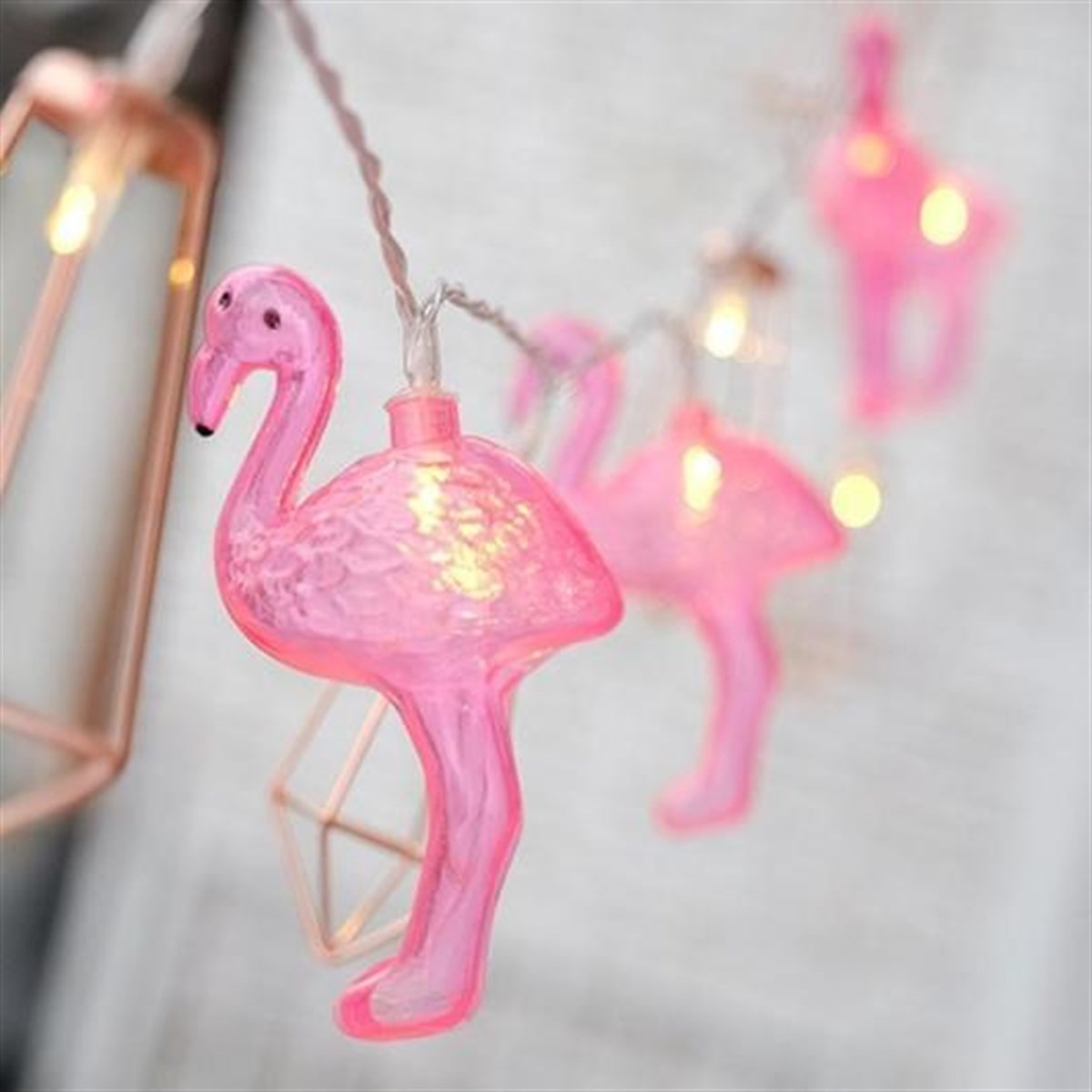10'lu Pilli Led Flamingo Dekoratif Işık Zinciri Aydınlatma 1,5 Mt (5347)