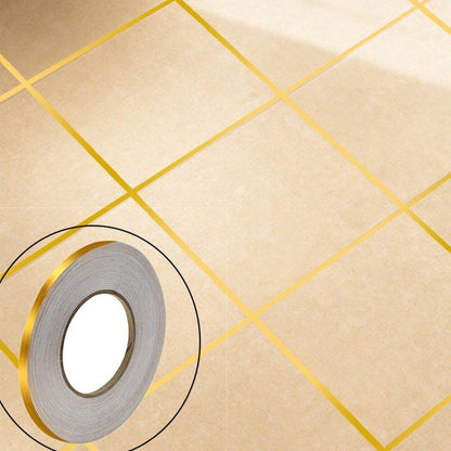 50 Metre Fayans Arası Şerit Dekoratif Yapışkan Renkli Dekor Su Geçirmez Sızdırmaz Altın Bant Kaplama 0.5 cm Genişliğindedir (5347)