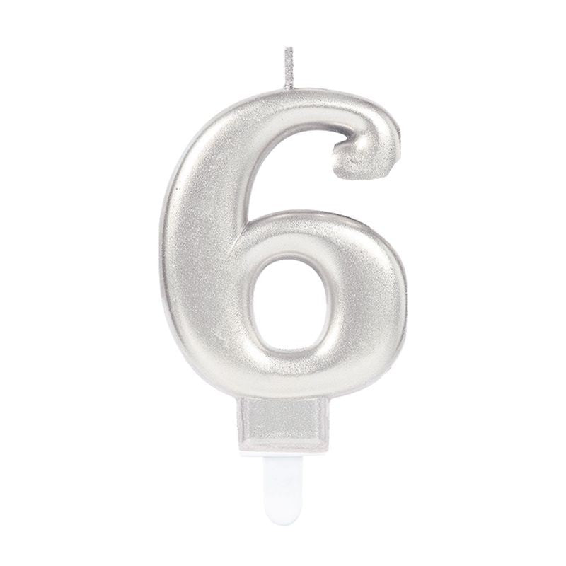 6 Number Candle Silver (5347)
