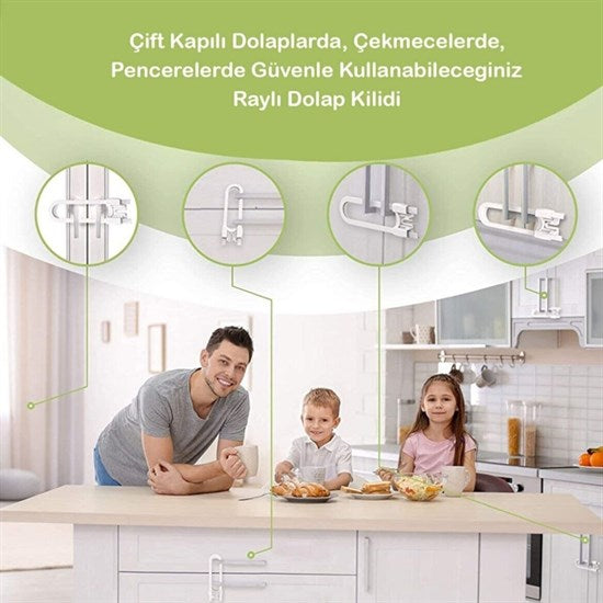 Baby Child Drawer and Cabinet Protection Rail Safety System Safety Lock (5347)