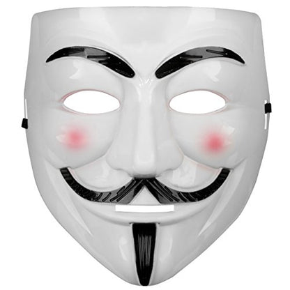 Beyaz Renk Pembe Yanaklı İthal V For Vendetta Maskesi (5347)