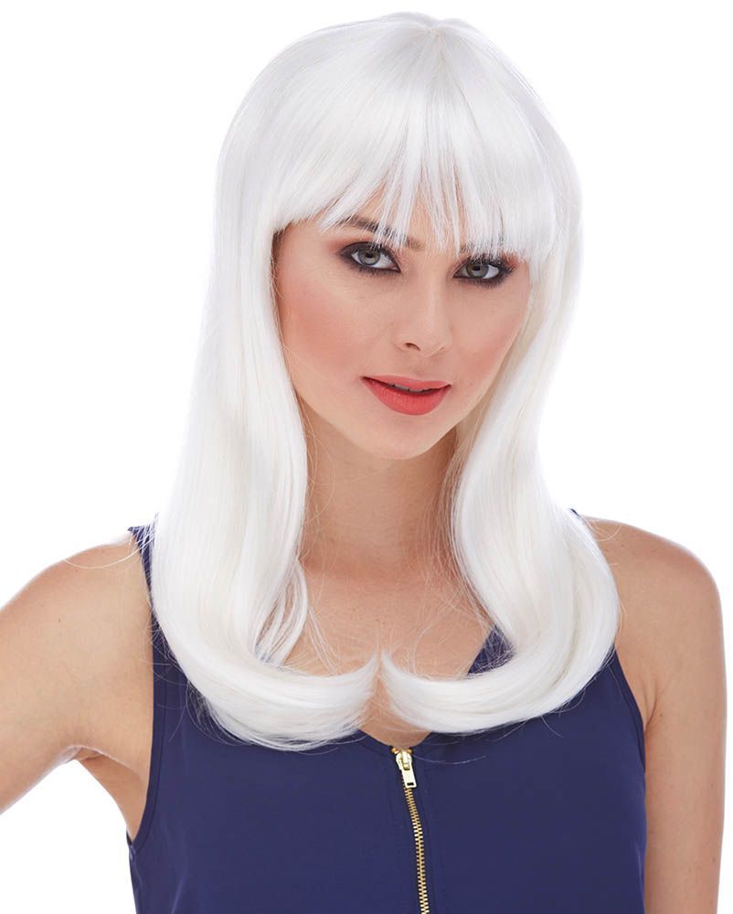 White Long Straight Party Wig (5347)