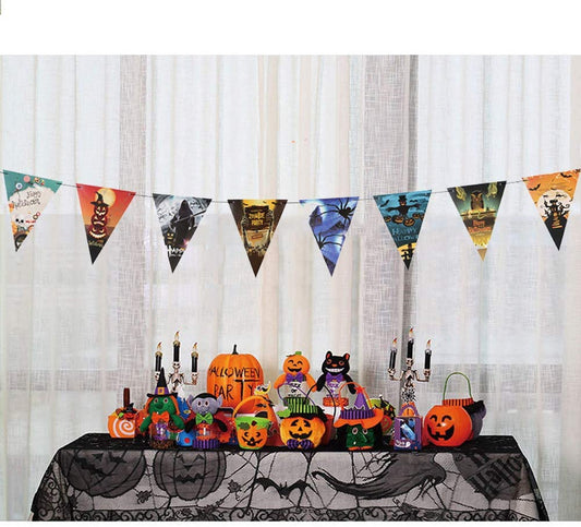 Cadılar Bayramı Halloween Flama Bayrak Banner Süs 8 li 3 Metre (5347)