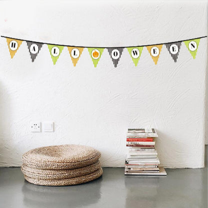 Halloween Banner Decoration Flag, Pumpkin Themed, with "Halloween" Text, 3 Meters (5347)