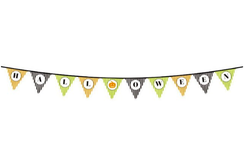 Halloween Banner Decoration Flag, Pumpkin Themed, with "Halloween" Text, 3 Meters (5347)
