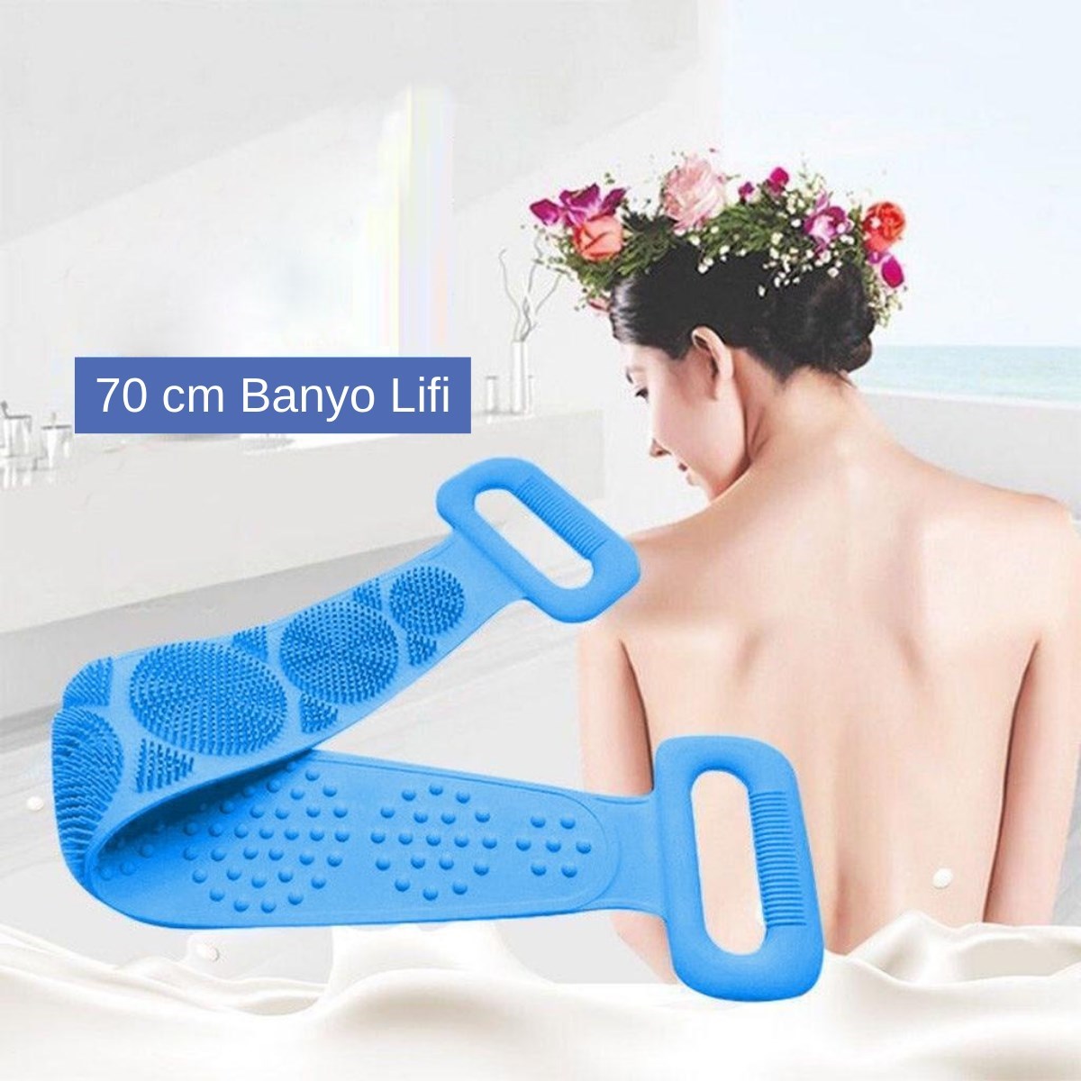 Çift Taraflı Banyo Hamam Lifi Silikon Masajlı Yumuşak Duş Lifi Uzun Ömürlü Hazır Banyo Kesesi (5347)