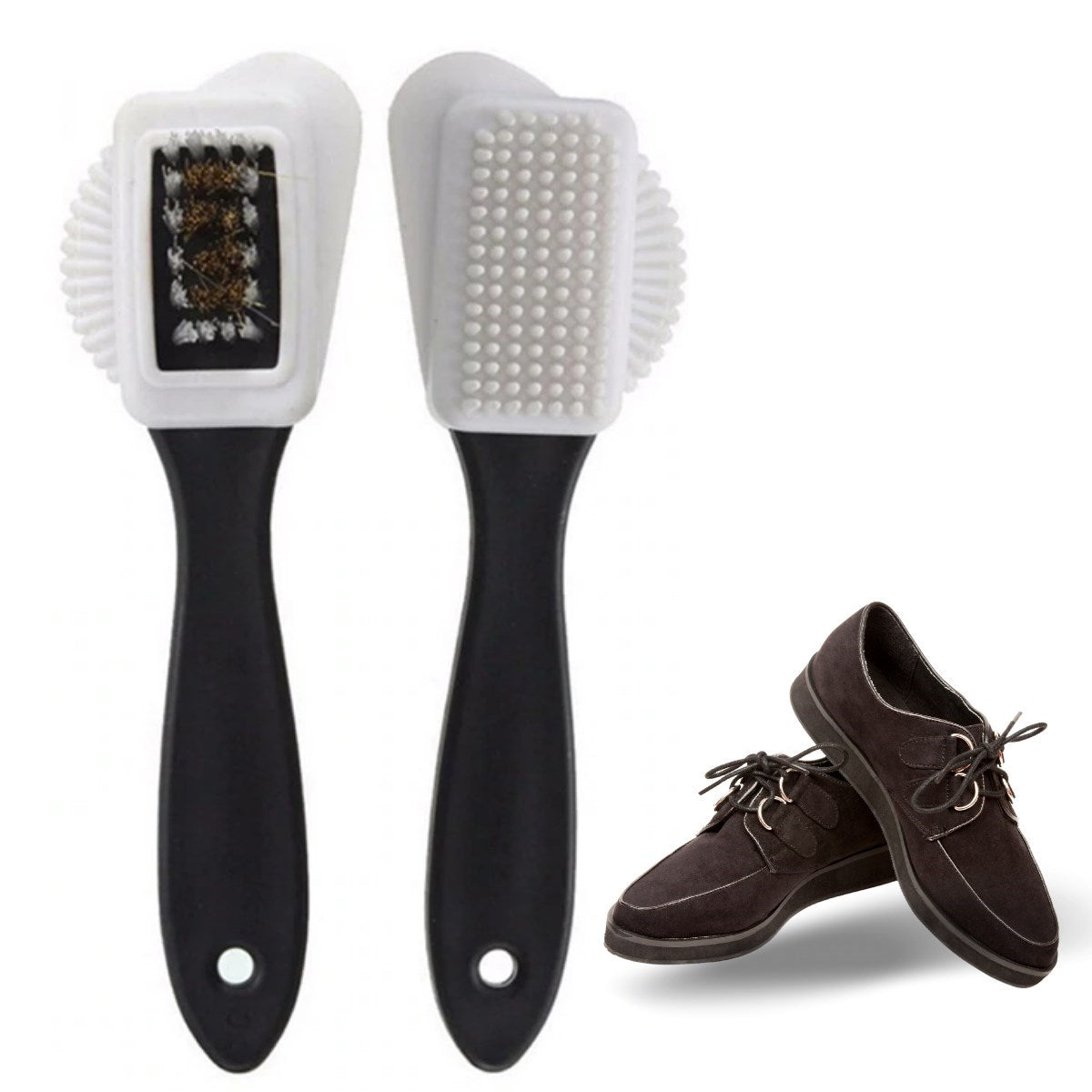 Double-Sided Practical Portable Suede Nubuck Leather Boot Shoe Cleaning Care Brush (5347)