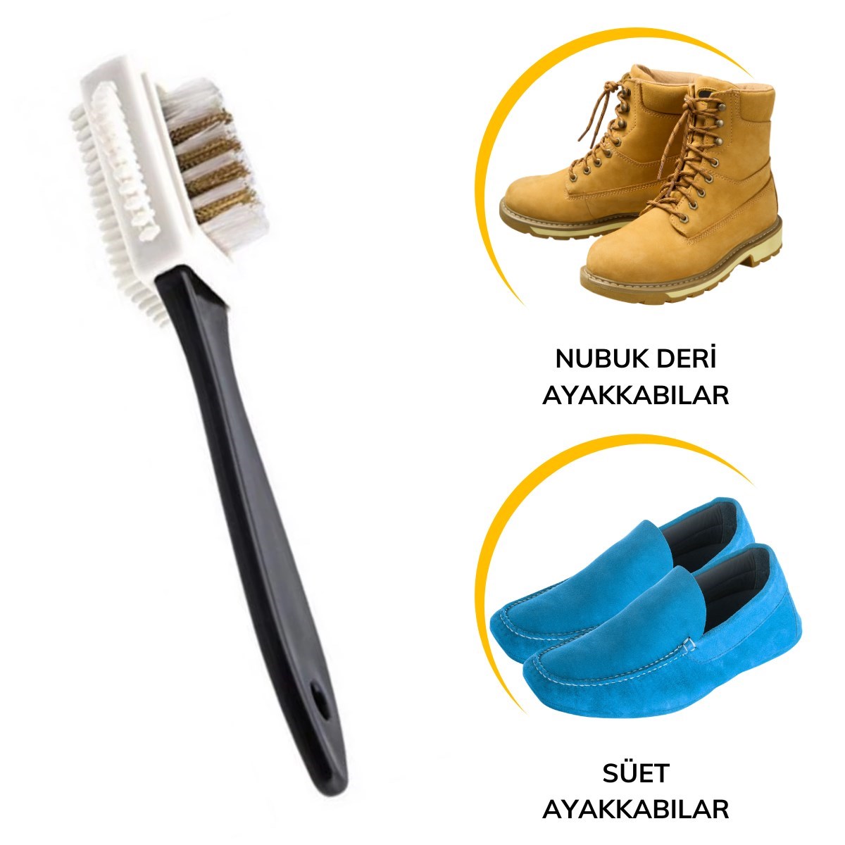 Double-Sided Practical Portable Suede Nubuck Leather Boot Shoe Cleaning Care Brush (5347)