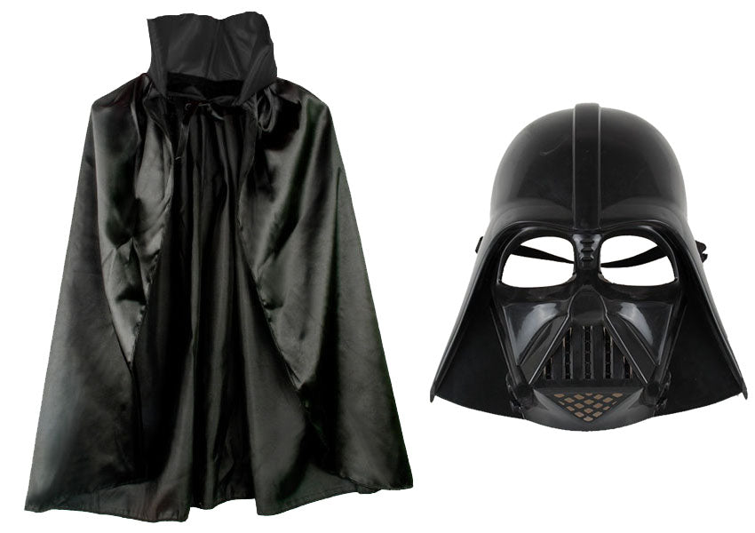 Çocuk Boy Yıldız Savaşları Star Wars Darth Vadet Maskesi ve 90 cm Pelerin Seti Siyah (5347)