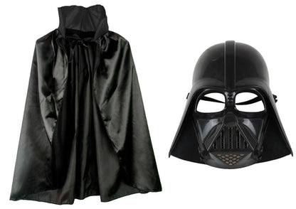 Çocuk Boy Yıldız Savaşları Star Wars Darth Vadet Maskesi ve 90 cm Pelerin Seti Siyah (5347)