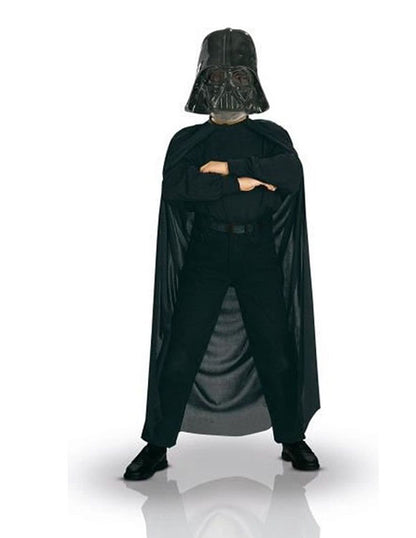 Çocuk Boy Yıldız Savaşları Star Wars Darth Vadet Maskesi ve 90 cm Pelerin Seti Siyah (5347)