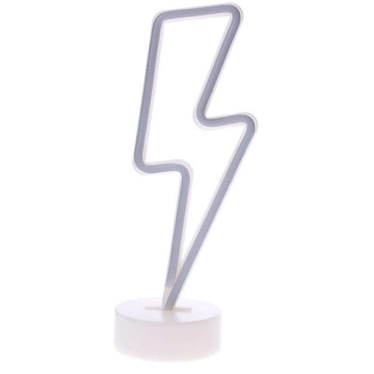 Dekoratif Şimşek Şeklinde Pilli Neon Led Lamba Süs Masa Lambası (5347)