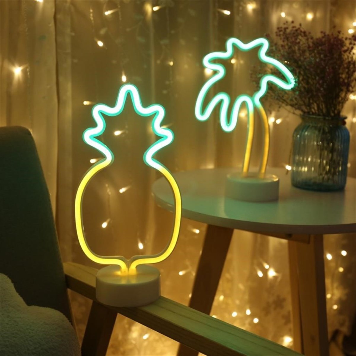 Dekoratif Ananaslı Neon Led Masa Ve Gece Lambası Hediyelik Lamba (5347)