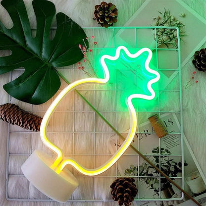 Dekoratif Ananaslı Neon Led Masa Ve Gece Lambası Hediyelik Lamba (5347)