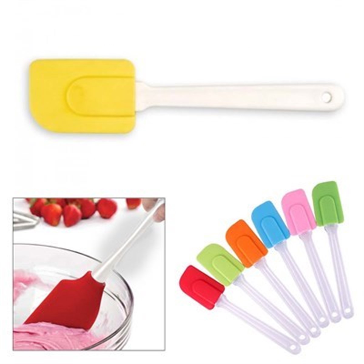 Dekoratif Renkli Silikon Spatula Pratik Sevimli Spatula Kaşık (5347)