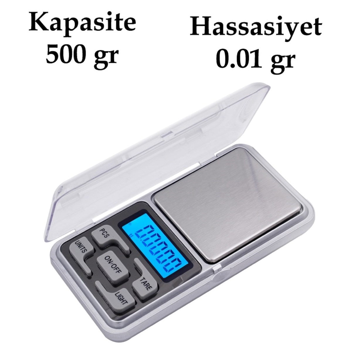Dijital Hassas Elektronik Cep Terazi Tartı 500 Gr 0.01 Gr Hassasiyet (5347)