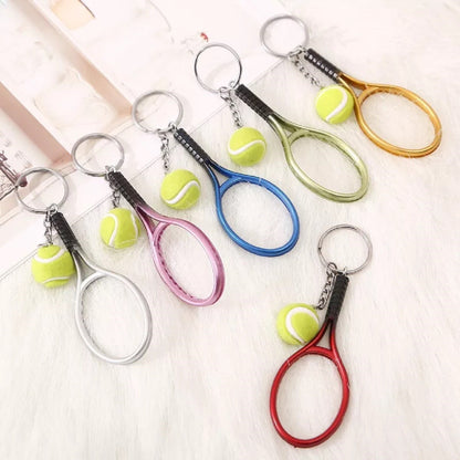 Gerçekçi Tenis Raketi Tasarımlı Şık Anahtarlık Kolye Çanta Süsü Tennis Keychain (5347)