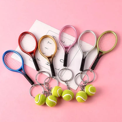 Gerçekçi Tenis Raketi Tasarımlı Şık Anahtarlık Kolye Çanta Süsü Tennis Keychain (5347)