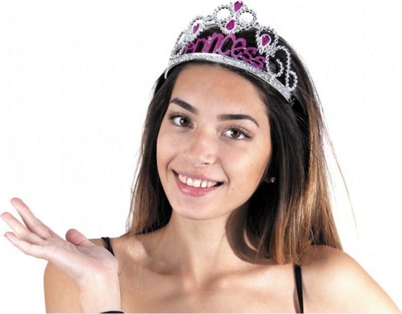 Silver Princess Written Party Crown 60 cm (5347)