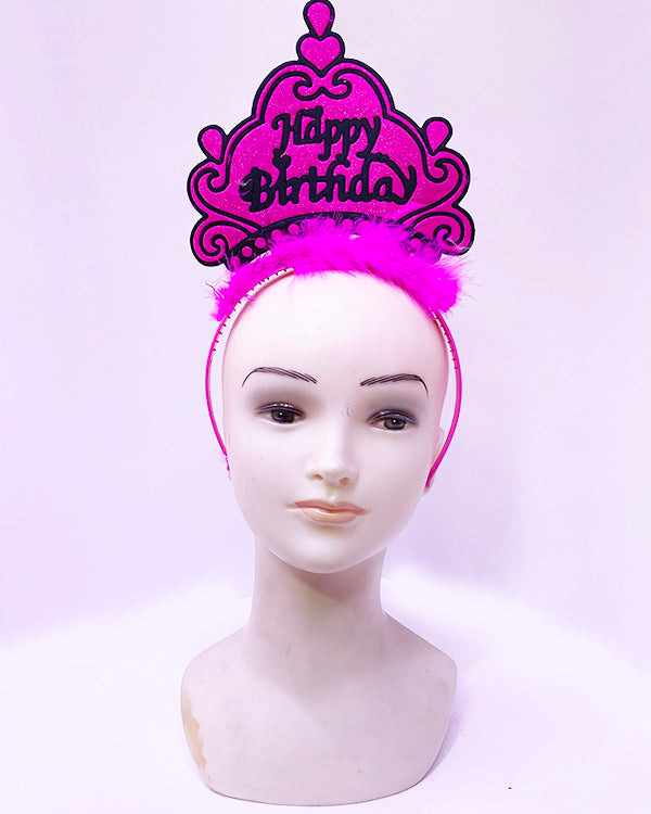 تاج عيد ميلاد باللون الفوشيا النيون 24x15 سم (5347)