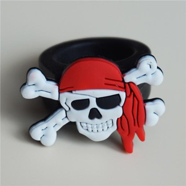 Skull Shaped Kids-Friendly Plastic Pirate Ring (5347)