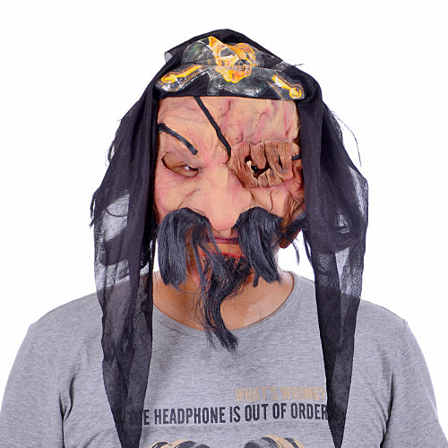 Latex Hair & Beard Pirate Mask (5347)