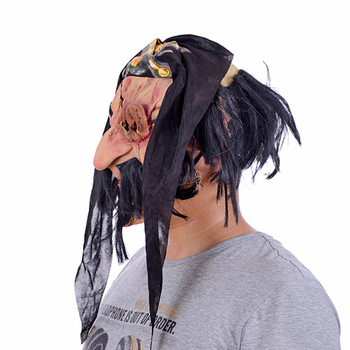 Latex Hair & Beard Pirate Mask (5347)