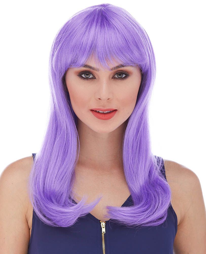 Long Straight Purple Party Wig (5347)
