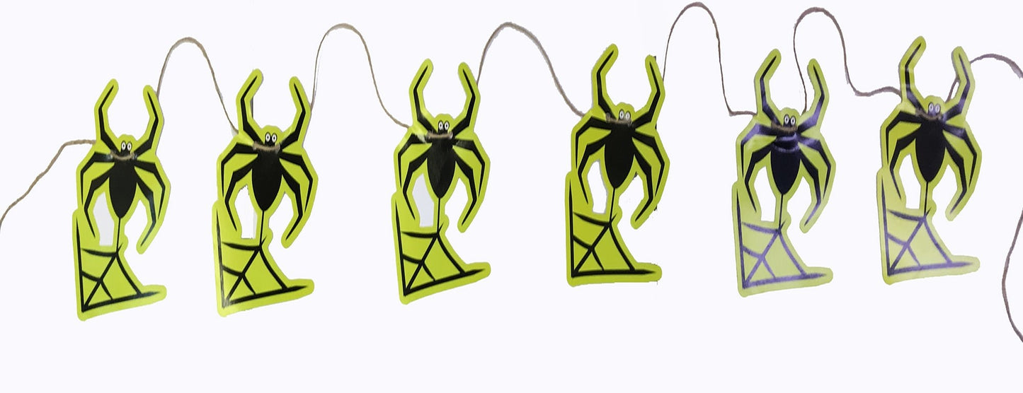 Spider Shaped Hanging Halloween Pennant Banner 2 Meters (5347)