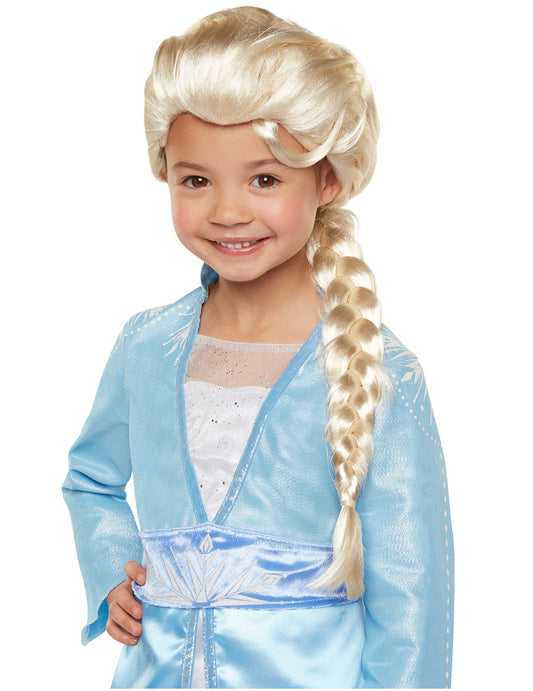 Platin Altın Dore Renk Karlar Ülkesi Elsa Frozen Peruğu Çocuk Boy (5347)