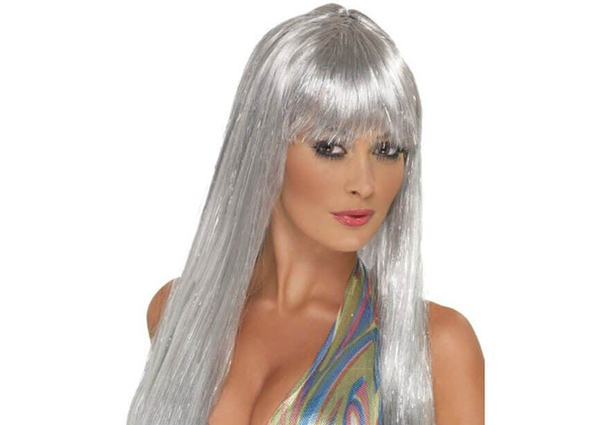 Platinum Grey Silver Color Long Party Wig Long Fake Wig (5347)
