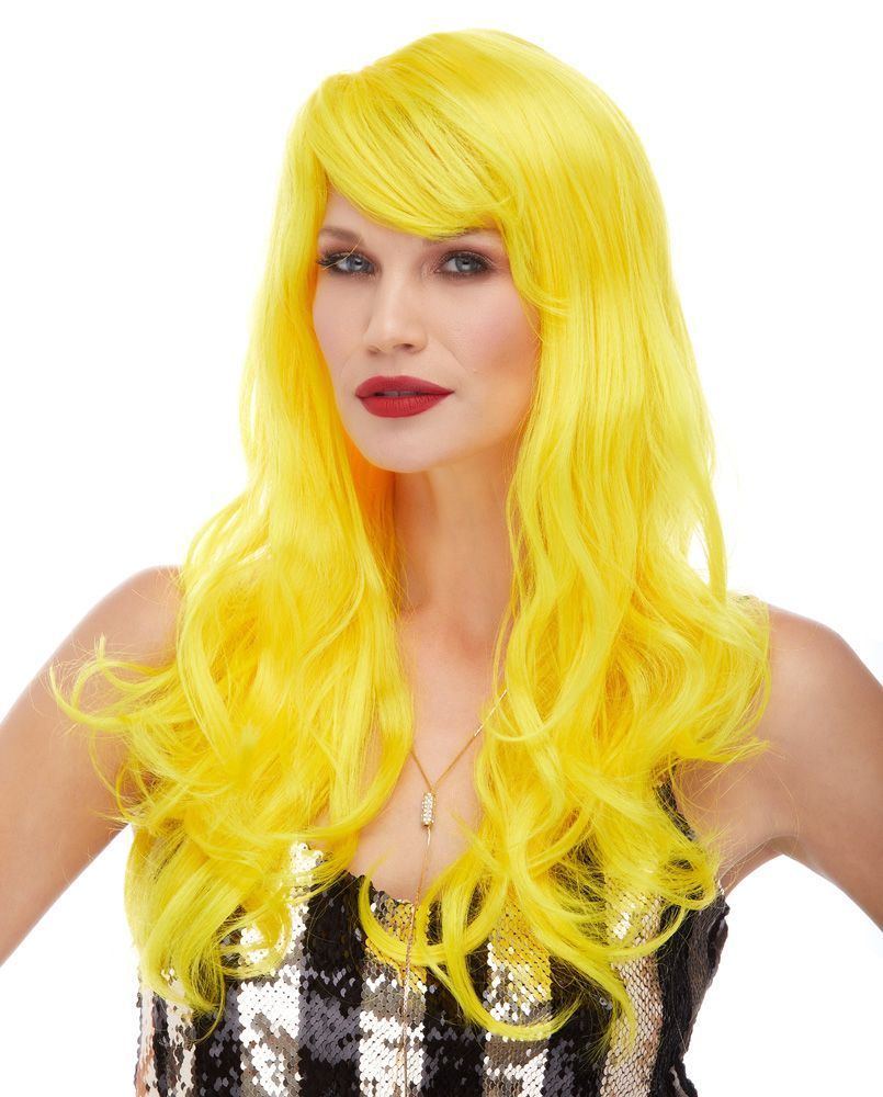 Long Wavy Yellow Party Wig (5347)