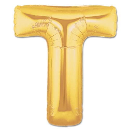 T Letter Foil Balloon Gold 40 inch (5347)