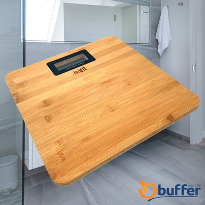 Techfit Bambu Banyo Baskülü Yüksek Hassasiyetli Darbelere Dijital Dayanıklı Terazi Tf 1065 Max 180kg (5347)