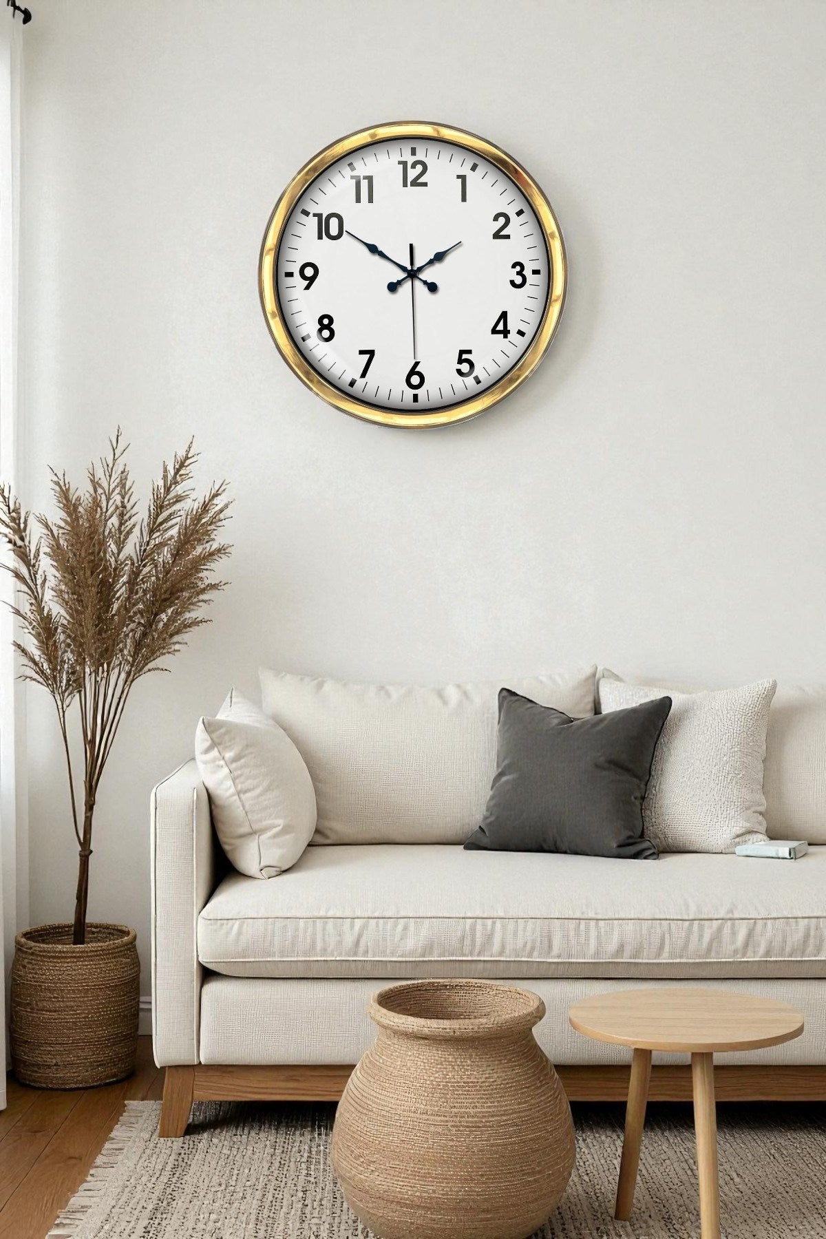 40 cm Metal Gold Standart Duvar Saati - Modern ve Dekoratif Tasarım