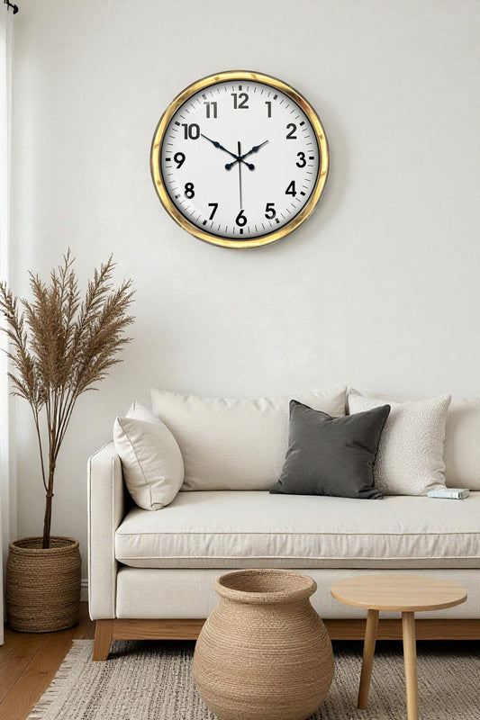 40 cm Metal Gold Standart Duvar Saati - Modern ve Dekoratif Tasarım
